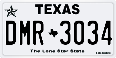 TX license plate DMR3034