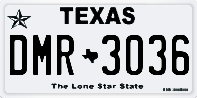 TX license plate DMR3036
