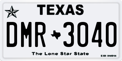 TX license plate DMR3040