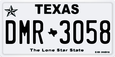 TX license plate DMR3058