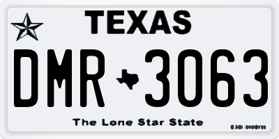 TX license plate DMR3063