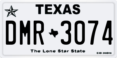 TX license plate DMR3074