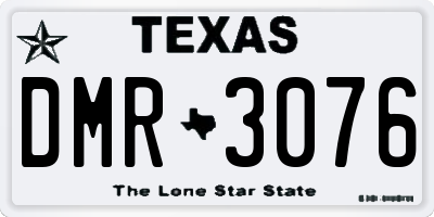 TX license plate DMR3076