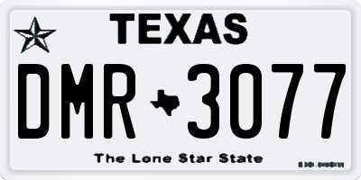 TX license plate DMR3077