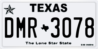 TX license plate DMR3078