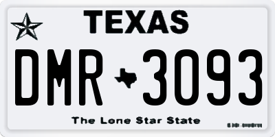 TX license plate DMR3093