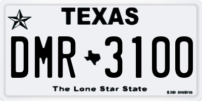 TX license plate DMR3100