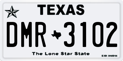TX license plate DMR3102