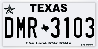 TX license plate DMR3103