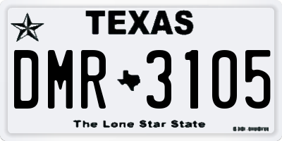 TX license plate DMR3105
