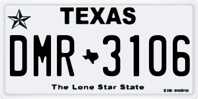 TX license plate DMR3106