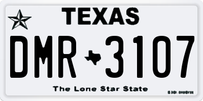 TX license plate DMR3107