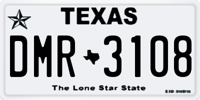 TX license plate DMR3108