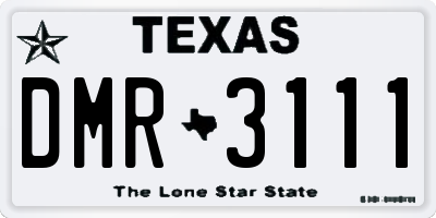 TX license plate DMR3111