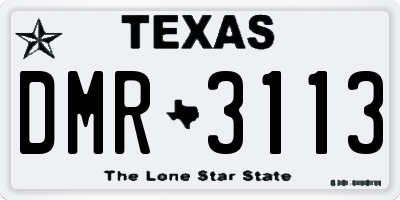 TX license plate DMR3113