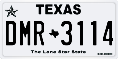 TX license plate DMR3114