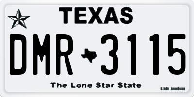 TX license plate DMR3115