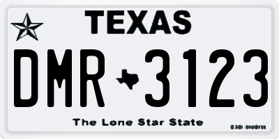 TX license plate DMR3123