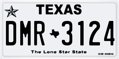 TX license plate DMR3124