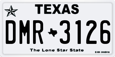TX license plate DMR3126