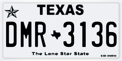 TX license plate DMR3136