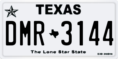 TX license plate DMR3144
