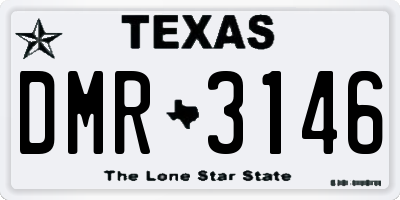 TX license plate DMR3146