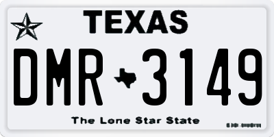 TX license plate DMR3149