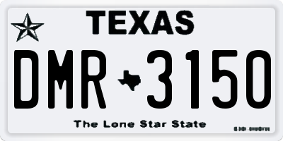 TX license plate DMR3150