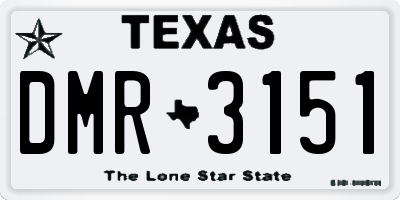TX license plate DMR3151