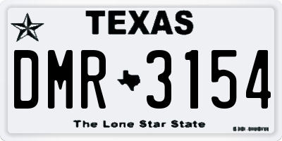 TX license plate DMR3154
