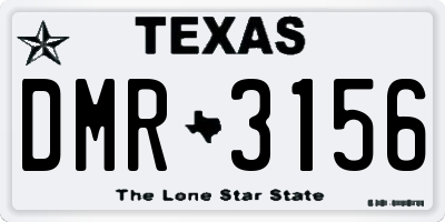 TX license plate DMR3156