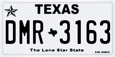 TX license plate DMR3163