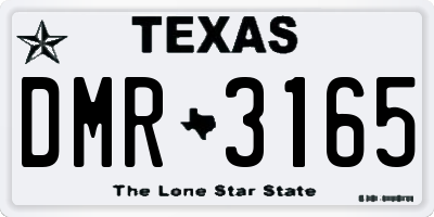TX license plate DMR3165