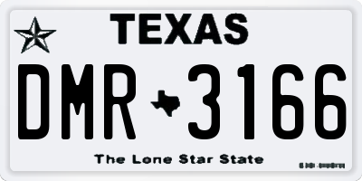 TX license plate DMR3166