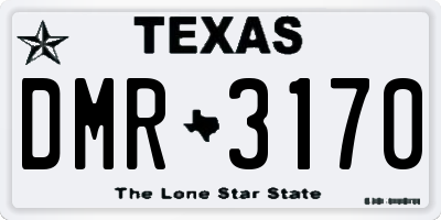 TX license plate DMR3170