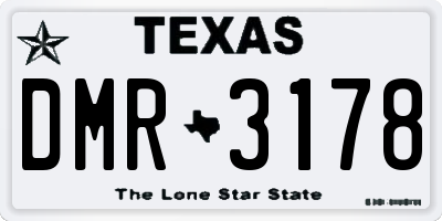 TX license plate DMR3178