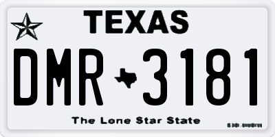 TX license plate DMR3181