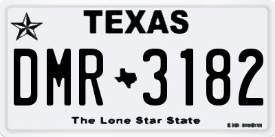 TX license plate DMR3182