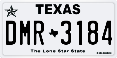 TX license plate DMR3184