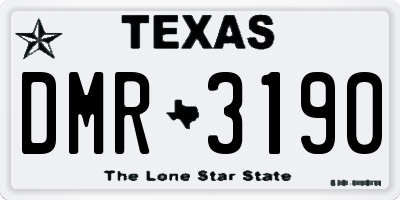 TX license plate DMR3190