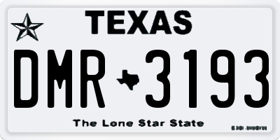 TX license plate DMR3193