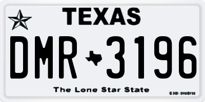 TX license plate DMR3196