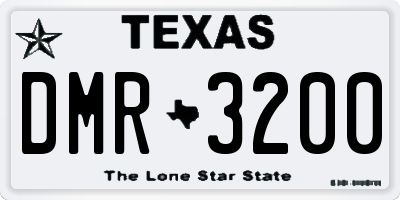 TX license plate DMR3200