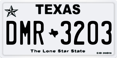 TX license plate DMR3203
