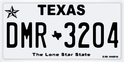 TX license plate DMR3204