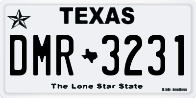 TX license plate DMR3231