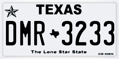 TX license plate DMR3233