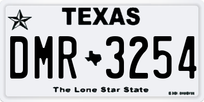 TX license plate DMR3254