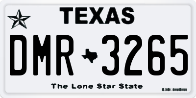 TX license plate DMR3265